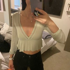 Mint green urban outfitters crop top